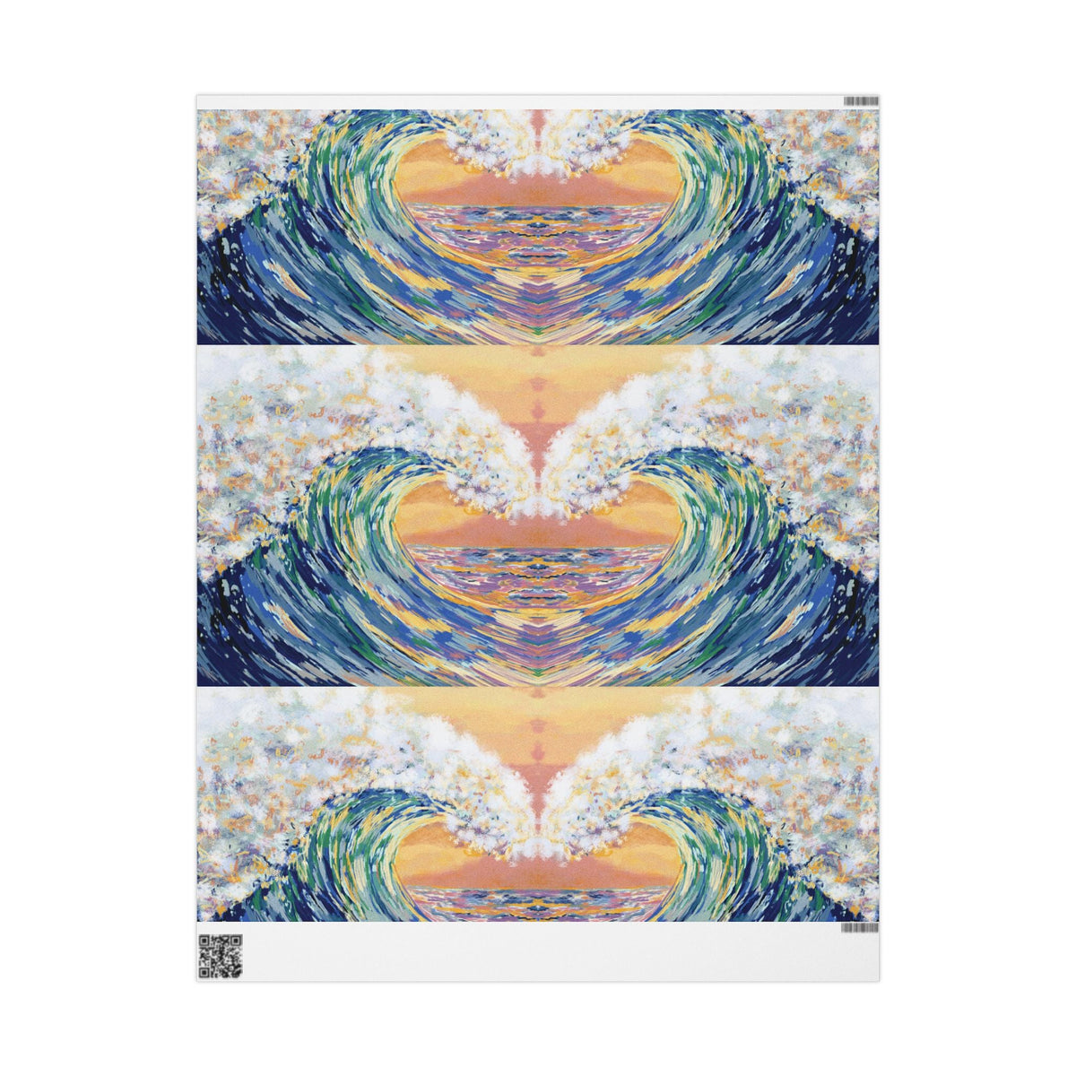 Artistic Ocean Wave Wrapping Paper - Eco-Friendly - Blue Cava