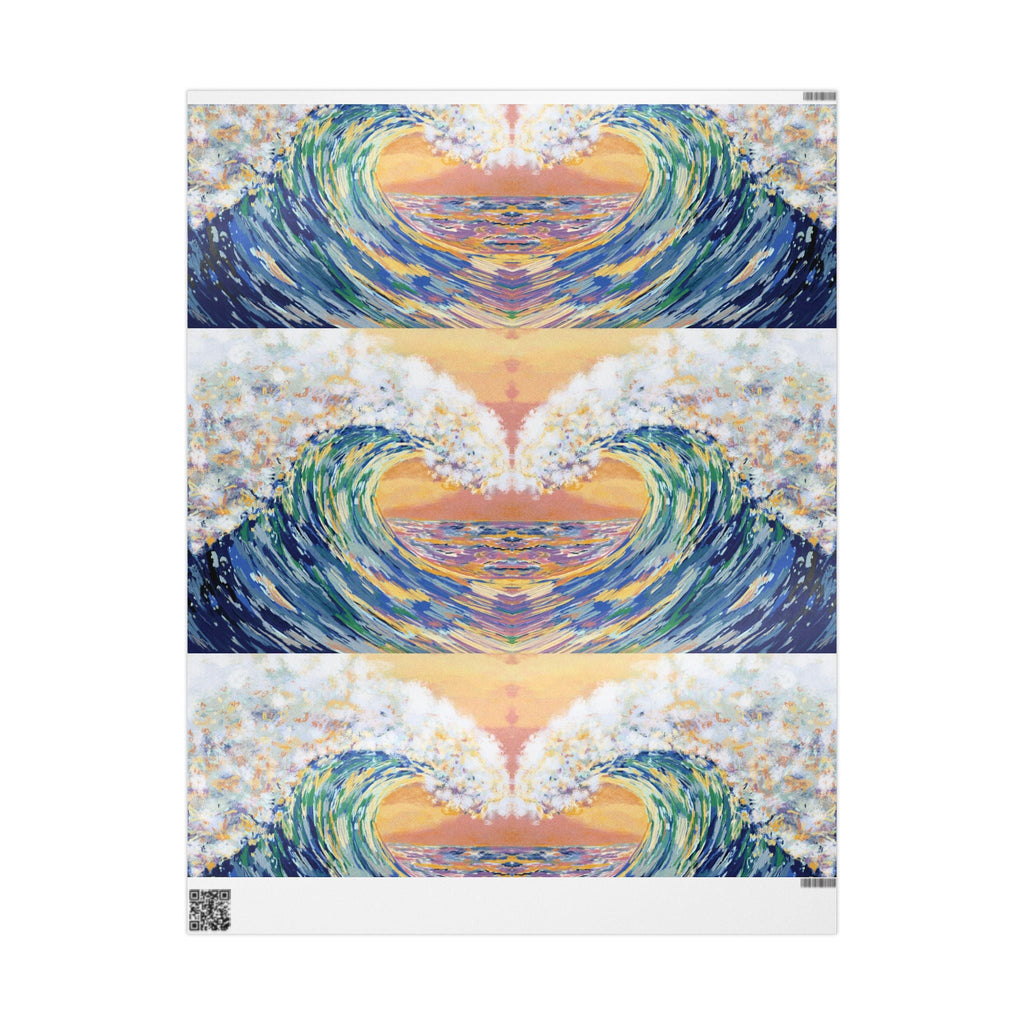 Artistic Ocean Wave Wrapping Paper - Eco - Friendly - Blue Cava