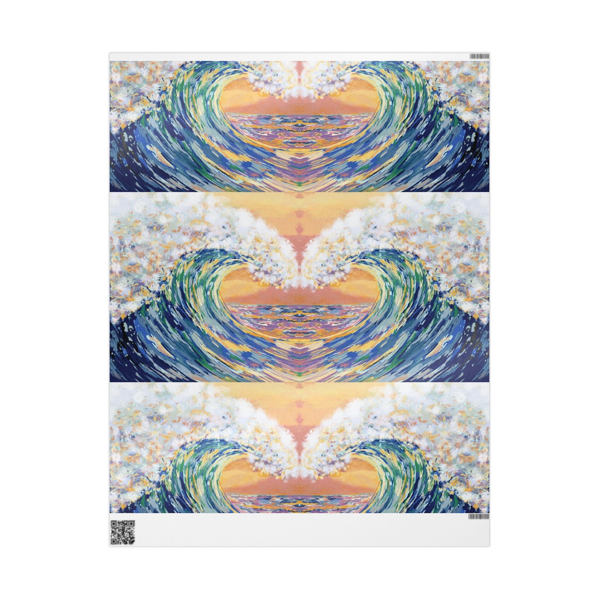 Artistic Ocean Wave Wrapping Paper - Eco - Friendly - Blue Cava