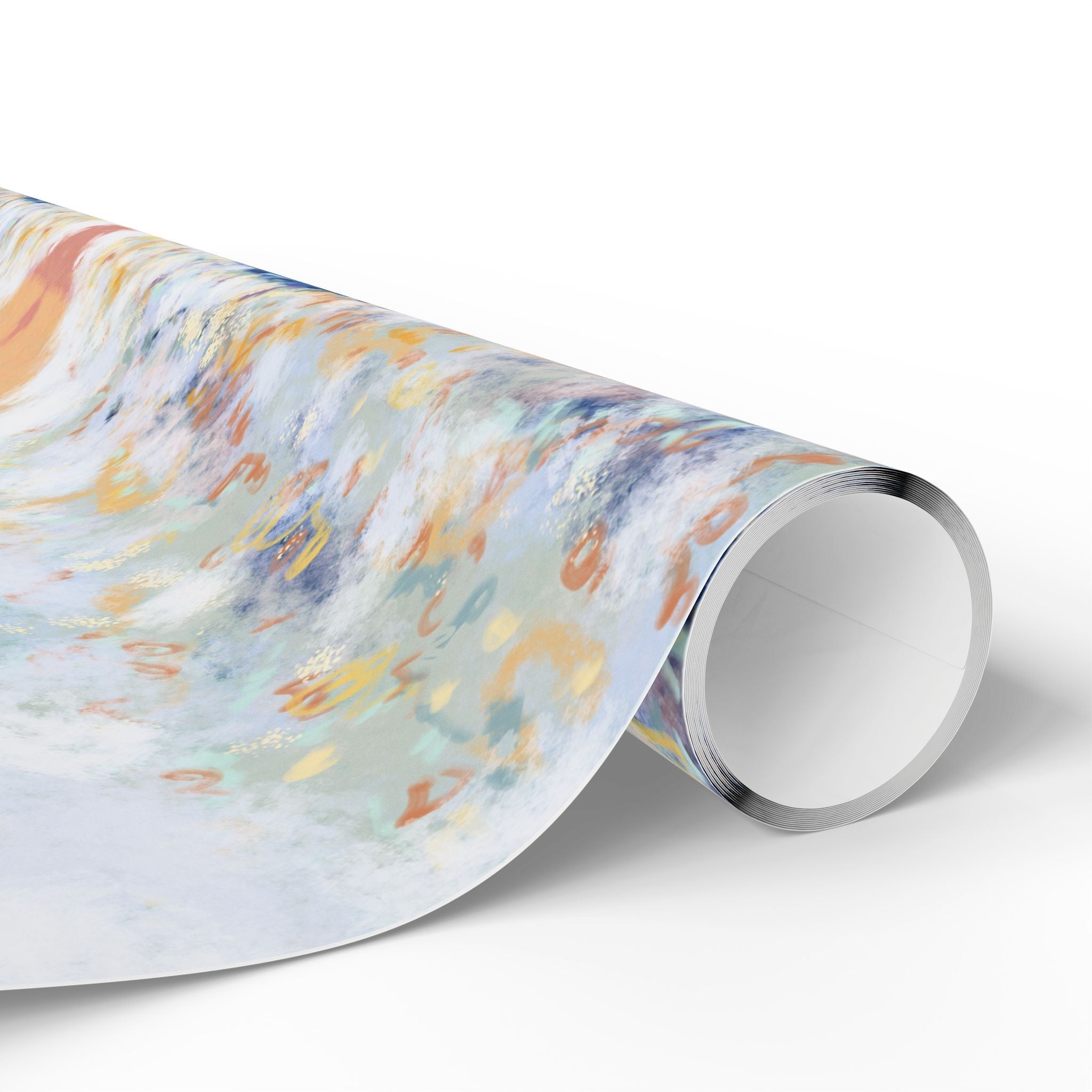 Artistic Ocean Wave Wrapping Paper - Eco - Friendly - Blue Cava