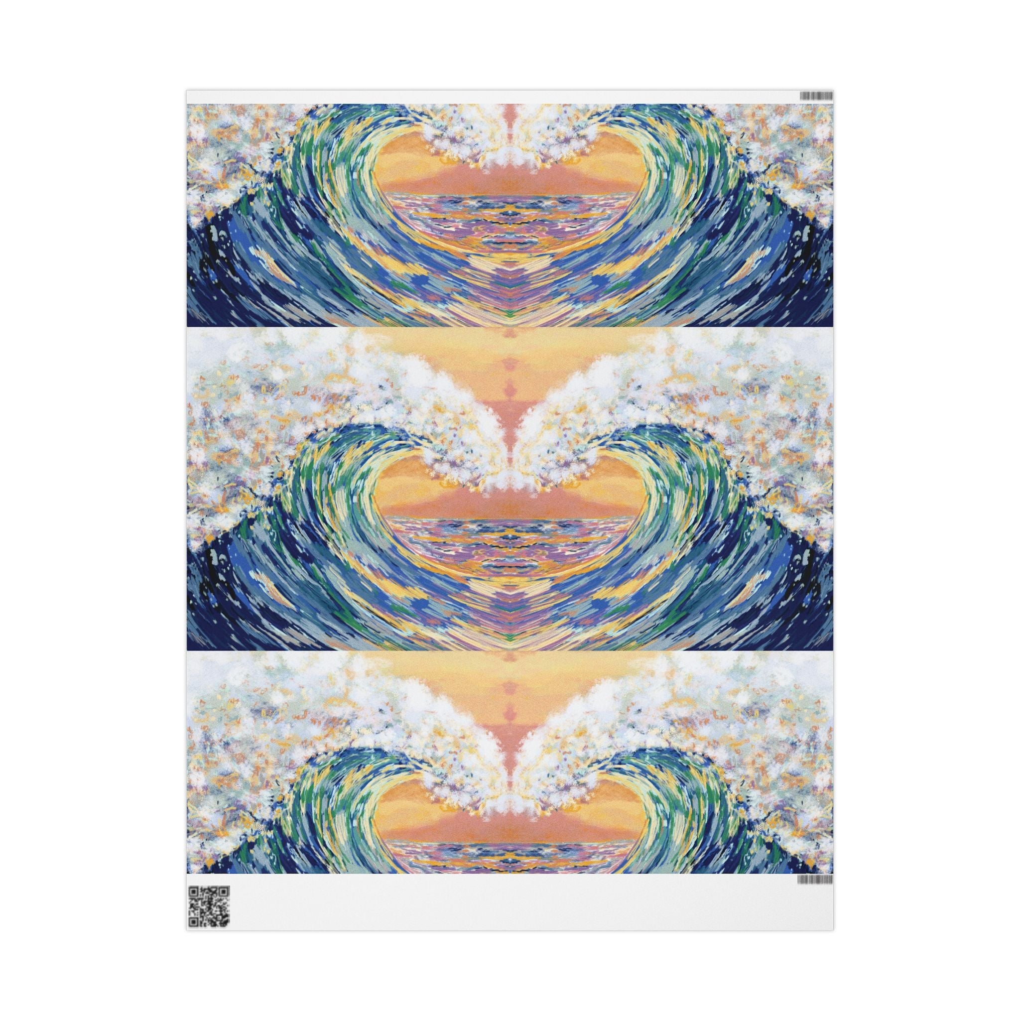 Artistic Ocean Wave Wrapping Paper - Eco - Friendly - Blue Cava