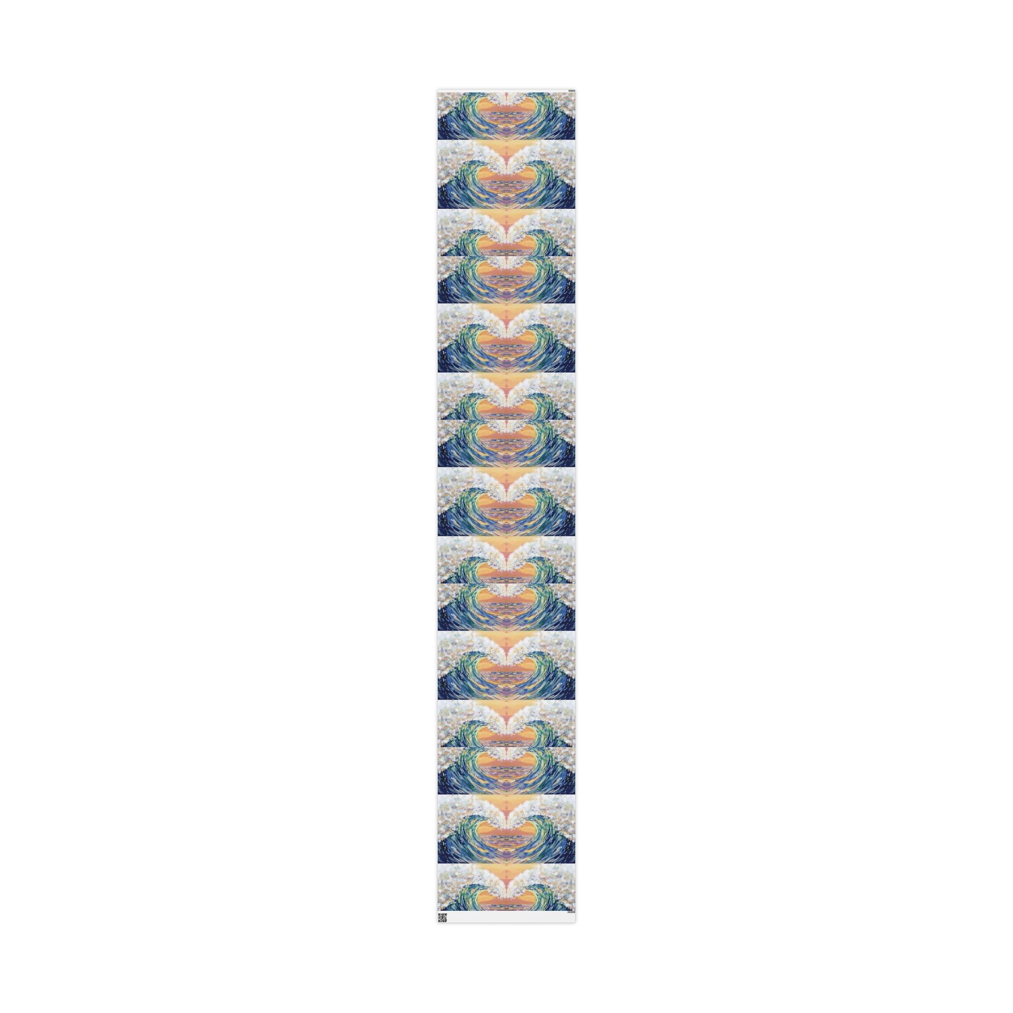 Artistic Ocean Wave Wrapping Paper - Eco - Friendly - Blue Cava