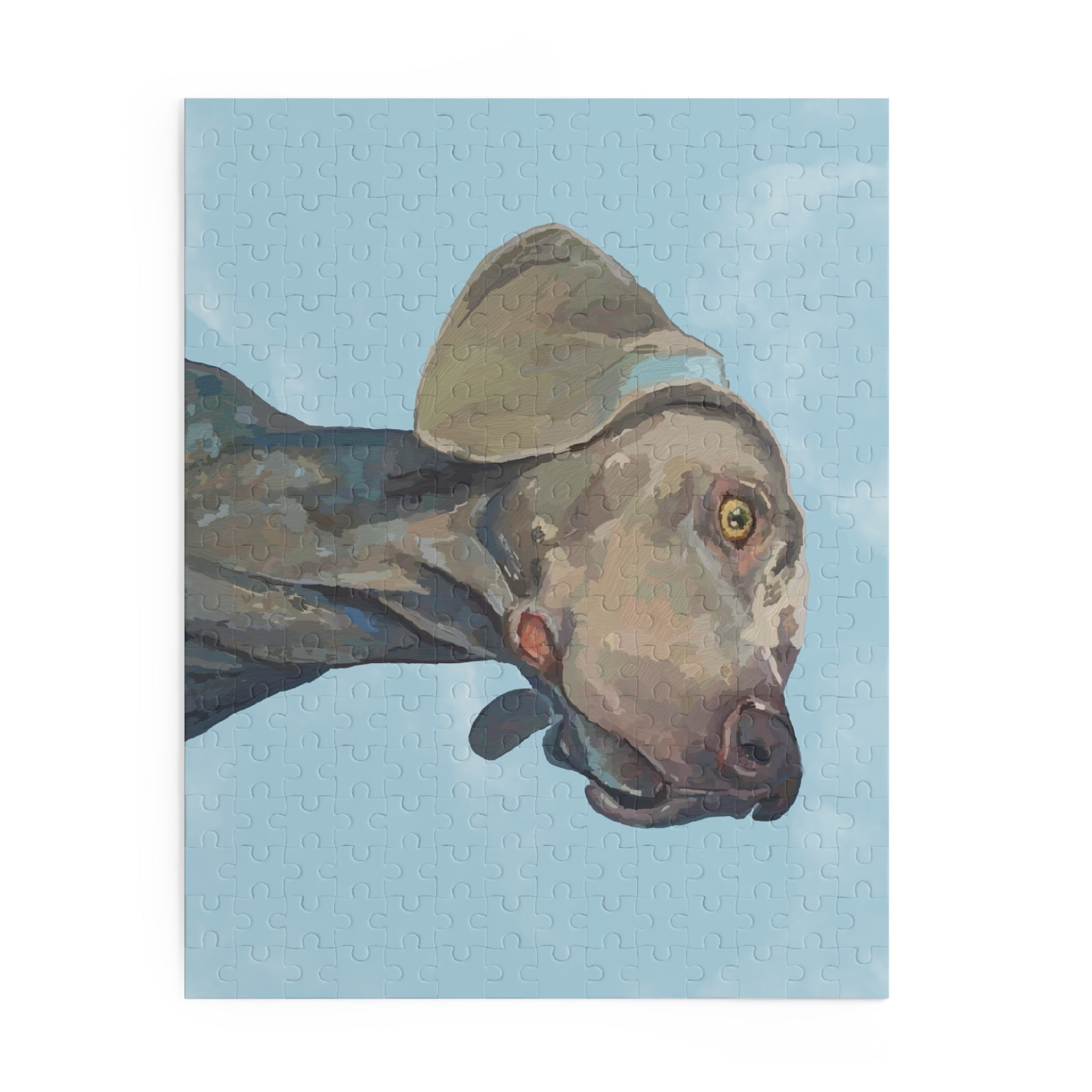 Artistic Weimaraner Dog Puzzle - 120/252/500 Piece - Blue Cava