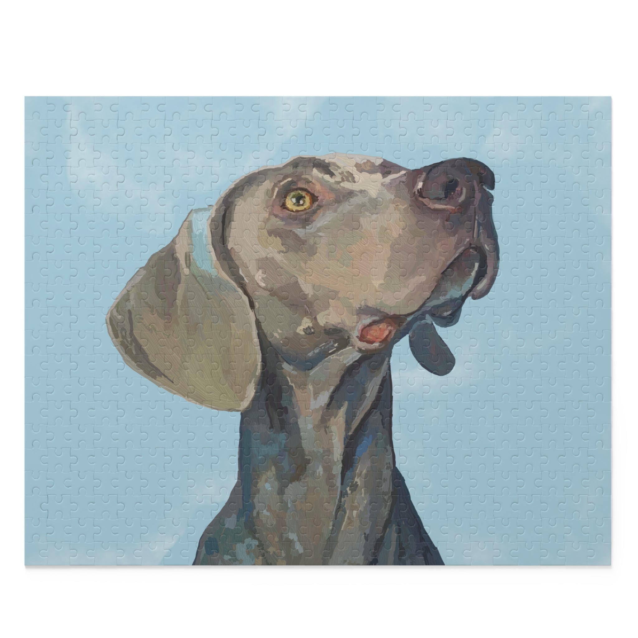 Artistic Weimaraner Dog Puzzle - 120/252/500 Piece - Blue Cava