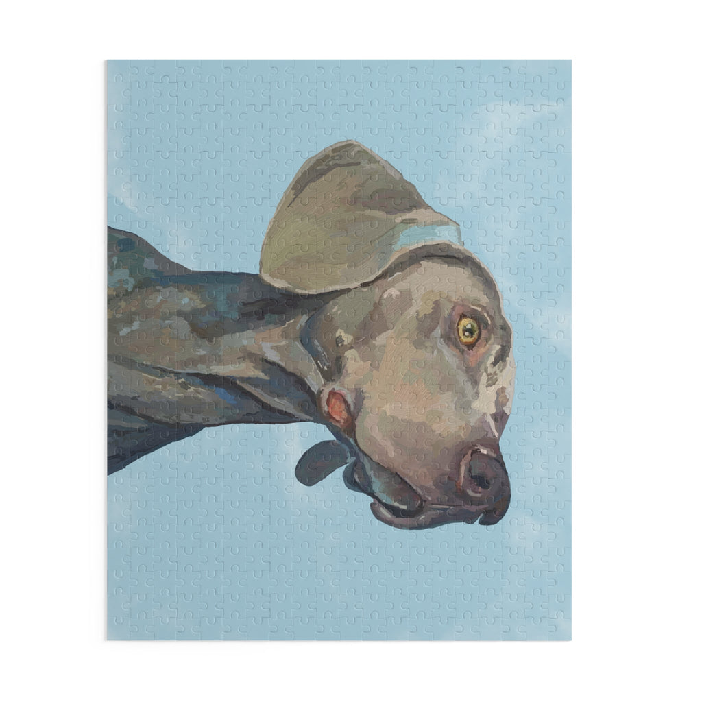 Artistic Weimaraner Dog Puzzle - 120/252/500 Piece - Blue Cava