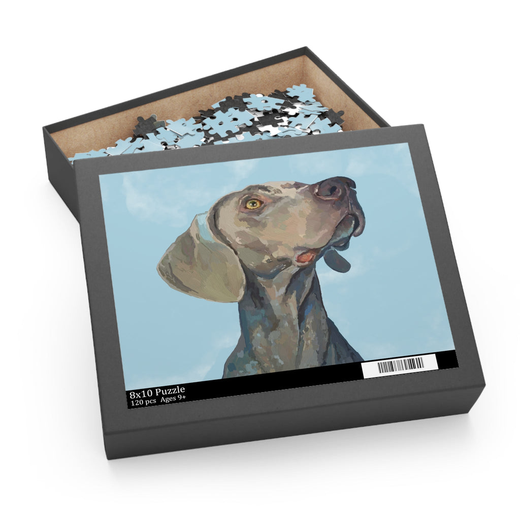 Artistic Weimaraner Dog Puzzle - 120/252/500 Piece - Blue Cava