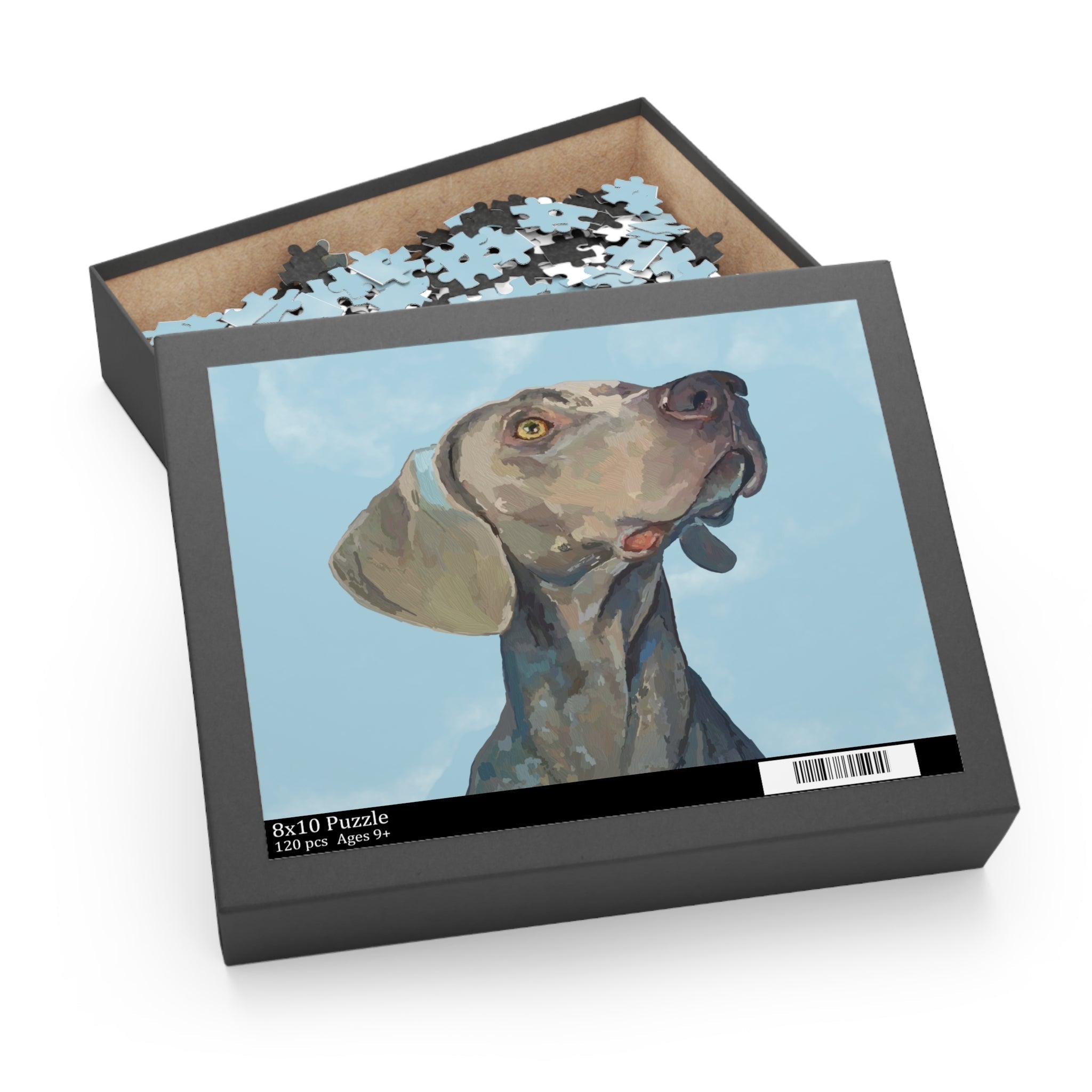 Artistic Weimaraner Dog Puzzle - 120/252/500 Piece - Blue Cava