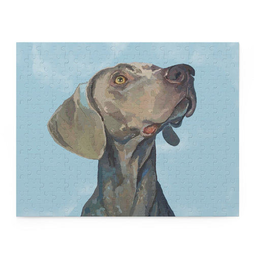 Artistic Weimaraner Dog Puzzle - 120/252/500 Piece - Blue Cava