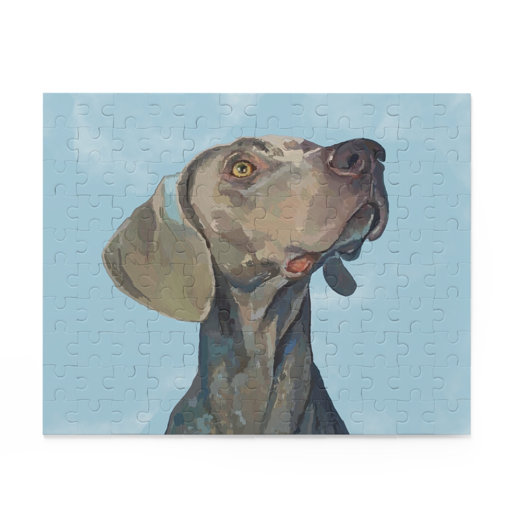 Artistic Weimaraner Dog Puzzle - 120/252/500 Piece - Blue Cava