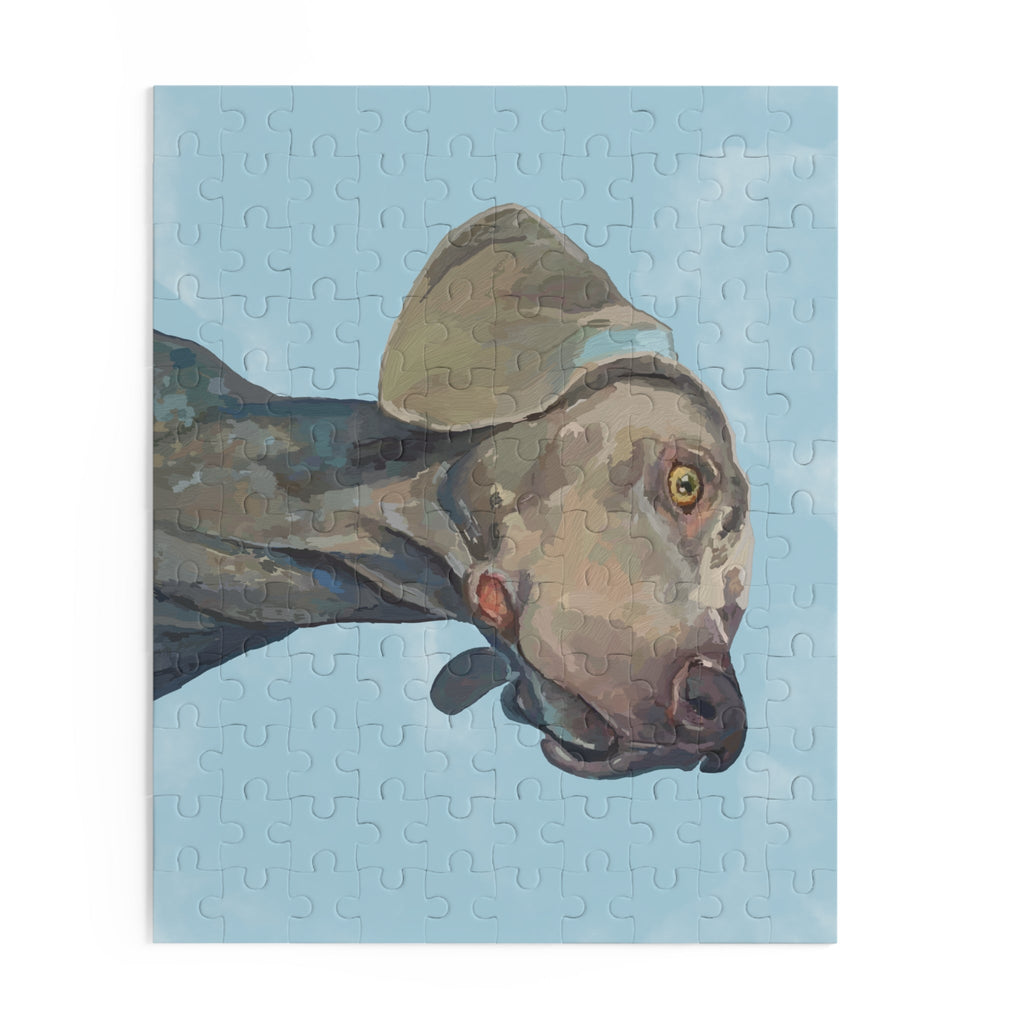 Artistic Weimaraner Dog Puzzle - 120/252/500 Piece - Blue Cava