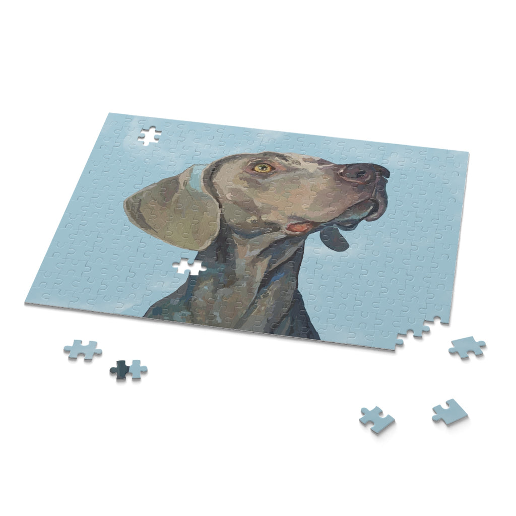 Artistic Weimaraner Dog Puzzle - 120/252/500 Piece - Blue Cava