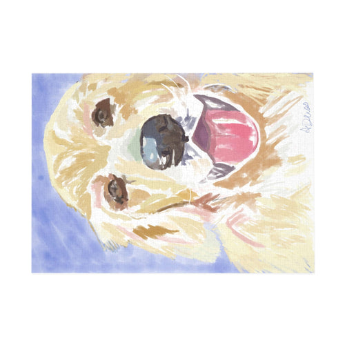 'Asher' Golden Retriever 1000 - Piece Puzzle - Blue Cava