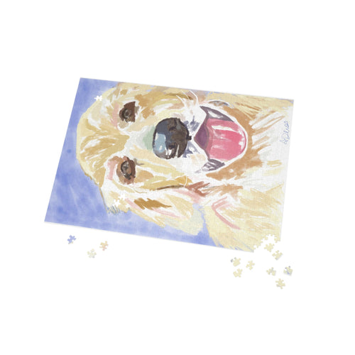 'Asher' Golden Retriever 1000 - Piece Puzzle - Blue Cava