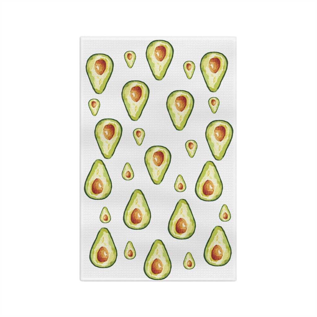 Avocado Pattern Microfiber Waffle Kitchen Towel - Blue Cava
