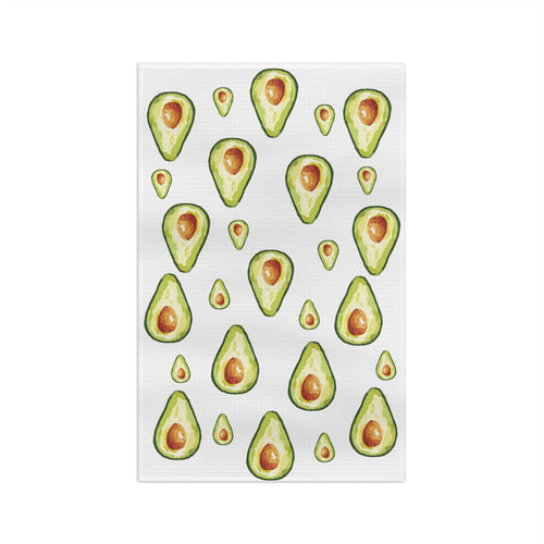 Avocado Pattern Microfiber Waffle Kitchen Towel - Blue Cava