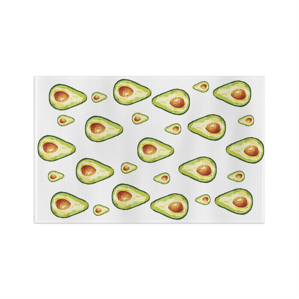 Avocado Pattern Microfiber Waffle Kitchen Towel - Blue Cava