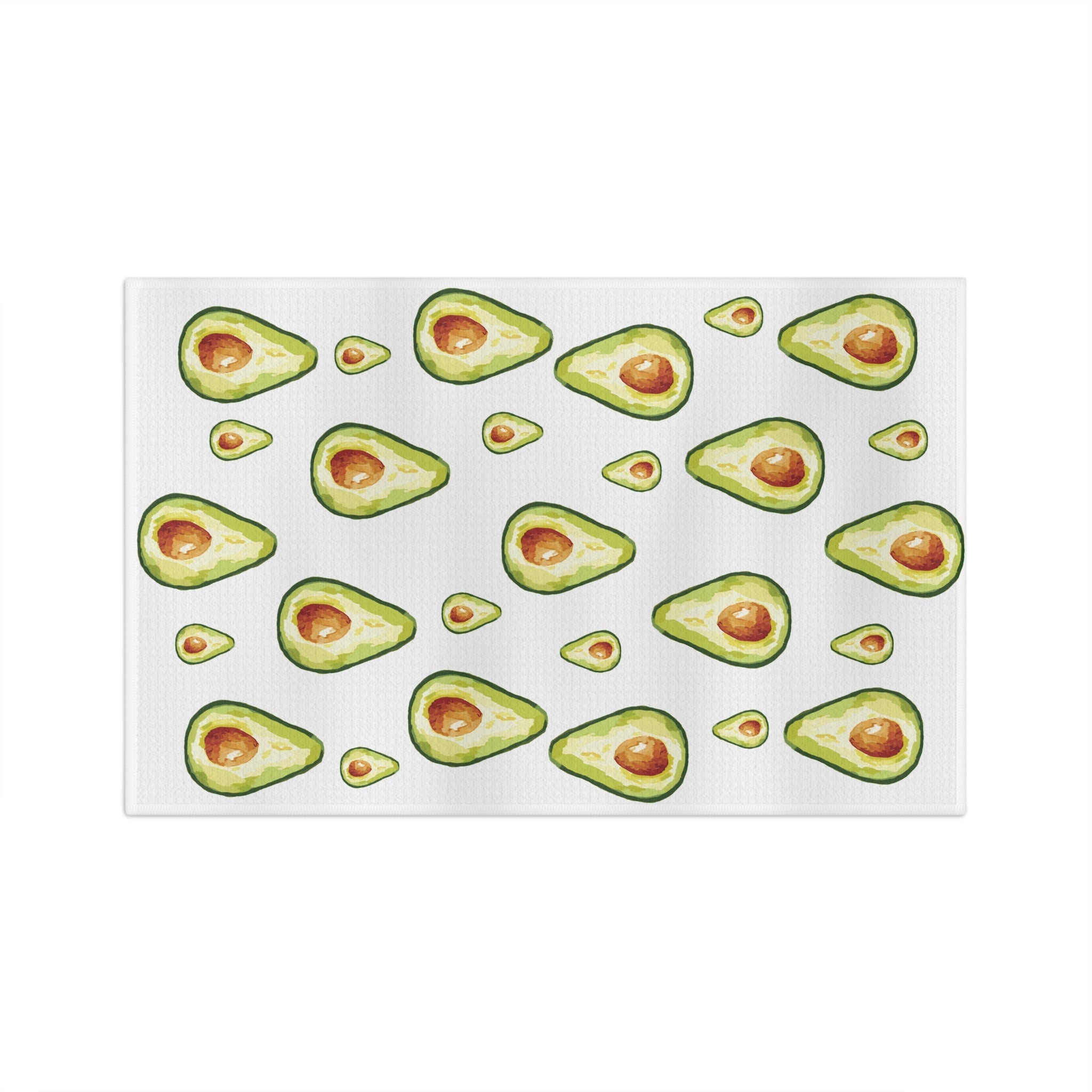 Avocado Pattern Microfiber Waffle Kitchen Towel - Blue Cava