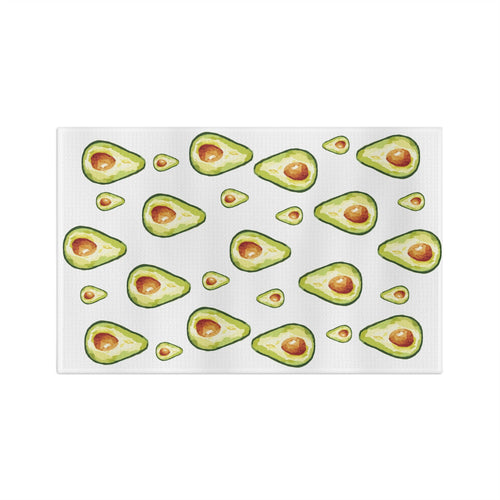 Avocado Pattern Microfiber Waffle Kitchen Towel - Blue Cava