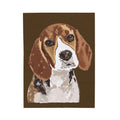 Beagle Portrait Velveteen Plush Blanket - Blue Cava
