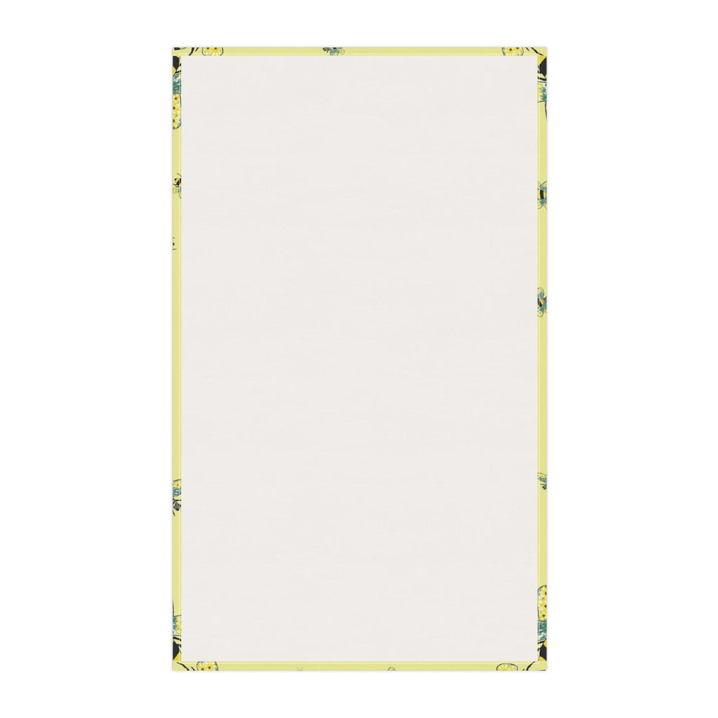 Bee Flower Cotton Kitchen Tea Towels - Blue Cava