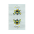 Bee Flower Microfiber Waffle Kitchen Towel - Blue Cava