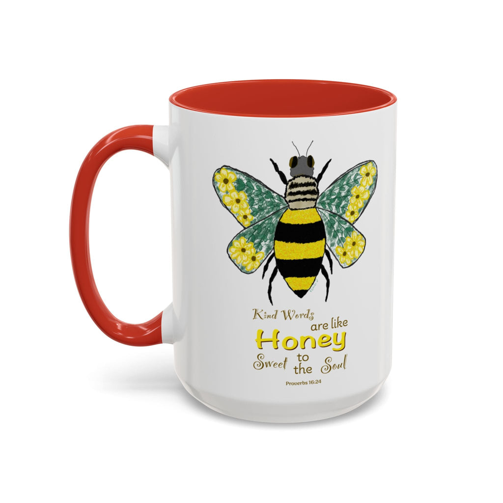 Bee Flower Two Tone Ceramic Coffee Mugs - Blue Cava