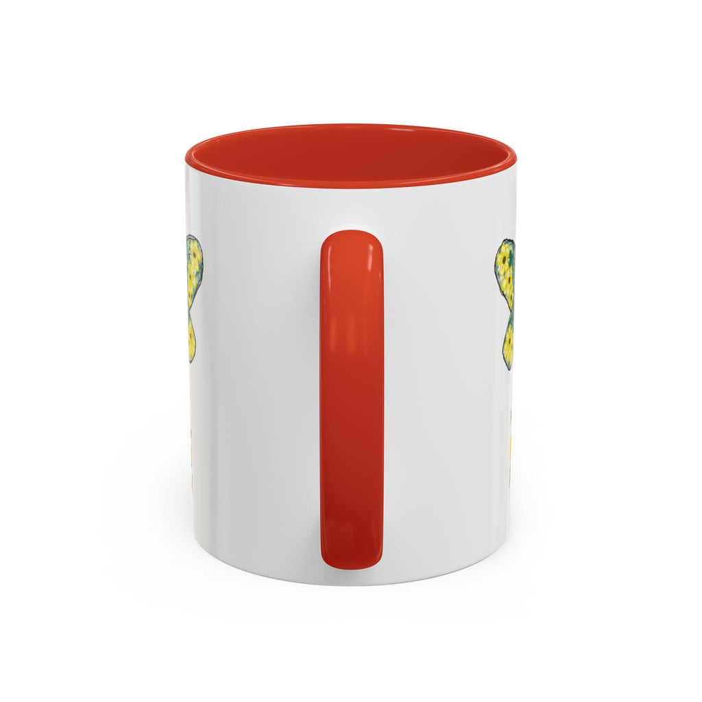 Bee Flower Two Tone Ceramic Coffee Mugs - Blue Cava