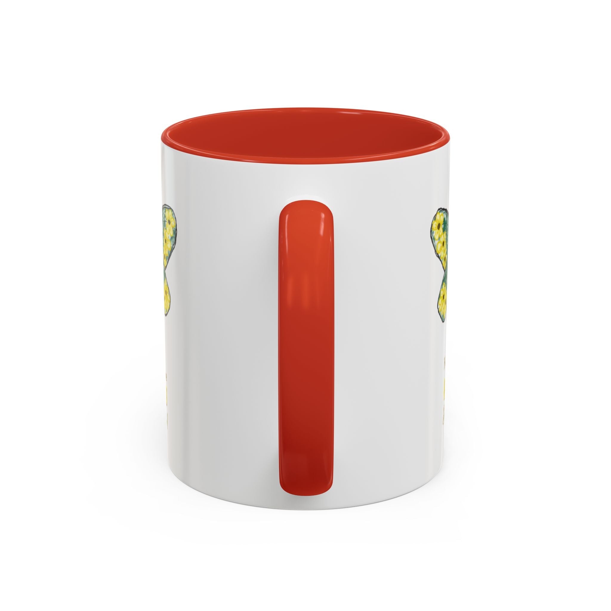 Bee Flower Two Tone Ceramic Coffee Mugs - Blue Cava