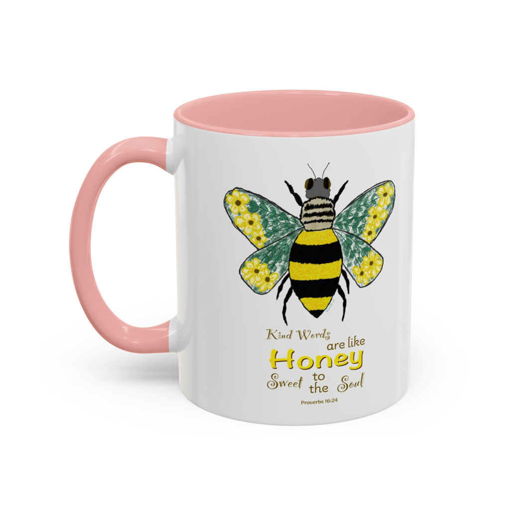 Bee Flower Two Tone Ceramic Coffee Mugs - Blue Cava