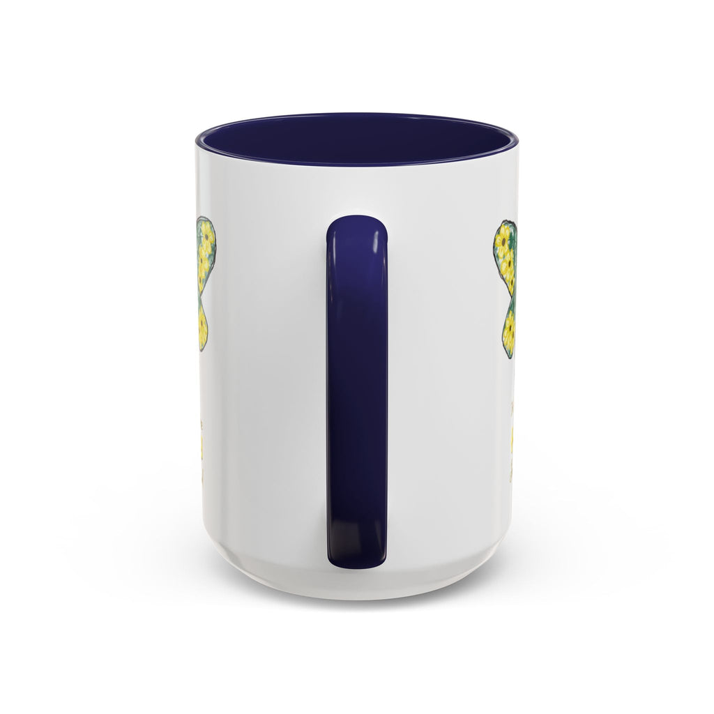 Bee Flower Two Tone Ceramic Coffee Mugs - Blue Cava