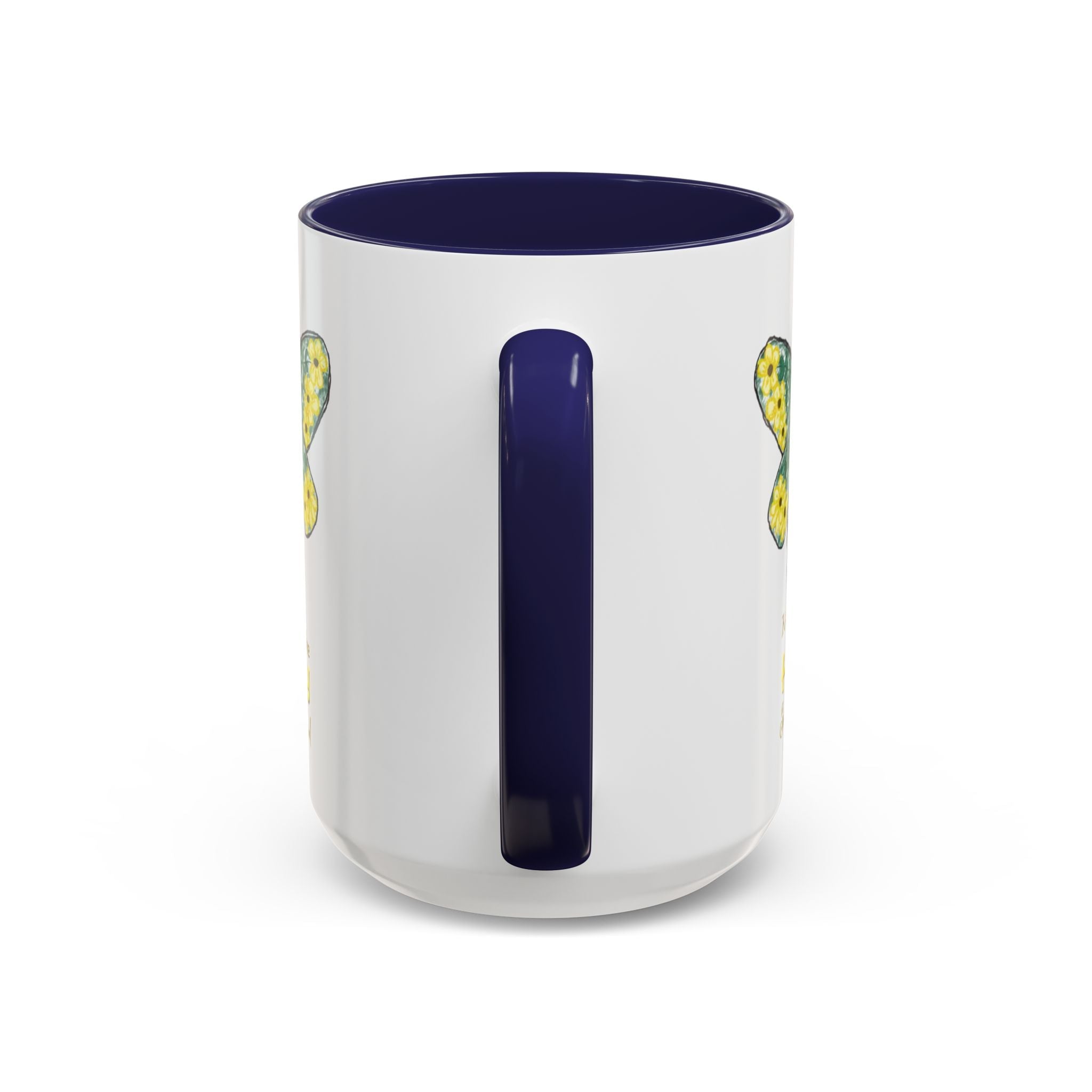 Bee Flower Two Tone Ceramic Coffee Mugs - Blue Cava