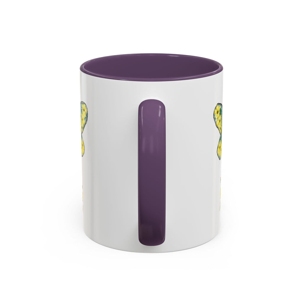 Bee Flower Two Tone Ceramic Coffee Mugs - Blue Cava