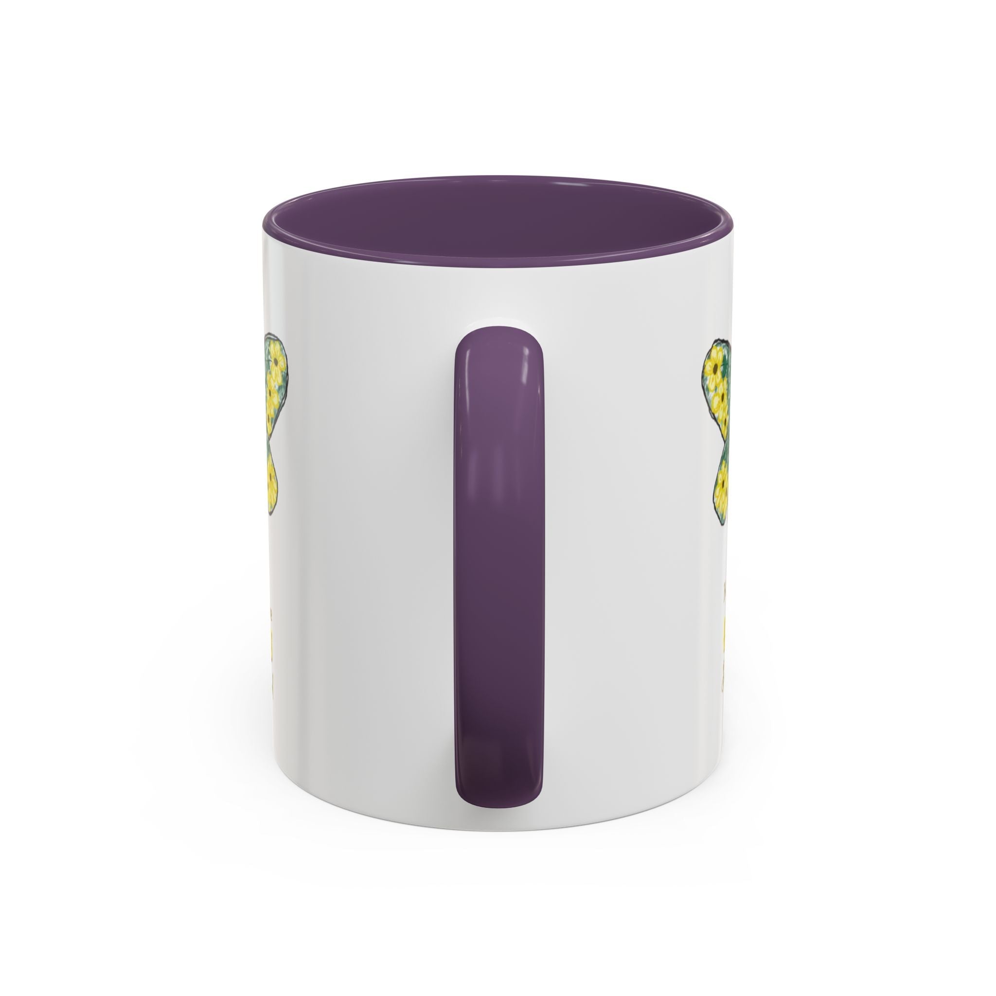 Bee Flower Two Tone Ceramic Coffee Mugs - Blue Cava