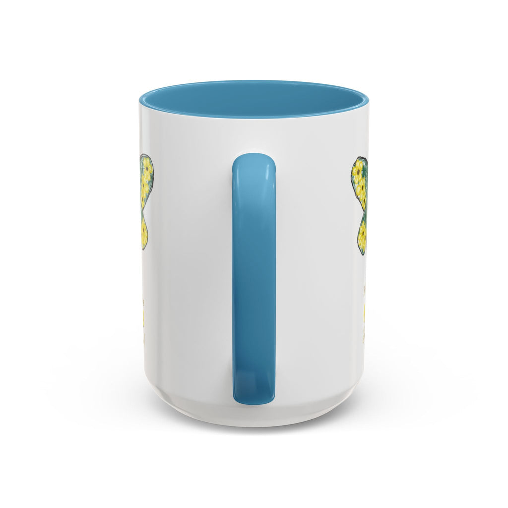 Bee Flower Two Tone Ceramic Coffee Mugs - Blue Cava
