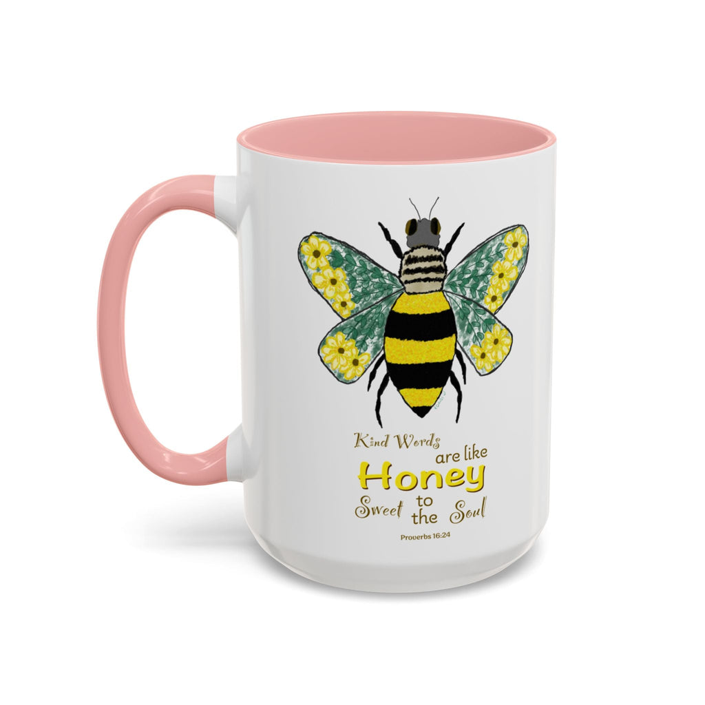 Bee Flower Two Tone Ceramic Coffee Mugs - Blue Cava