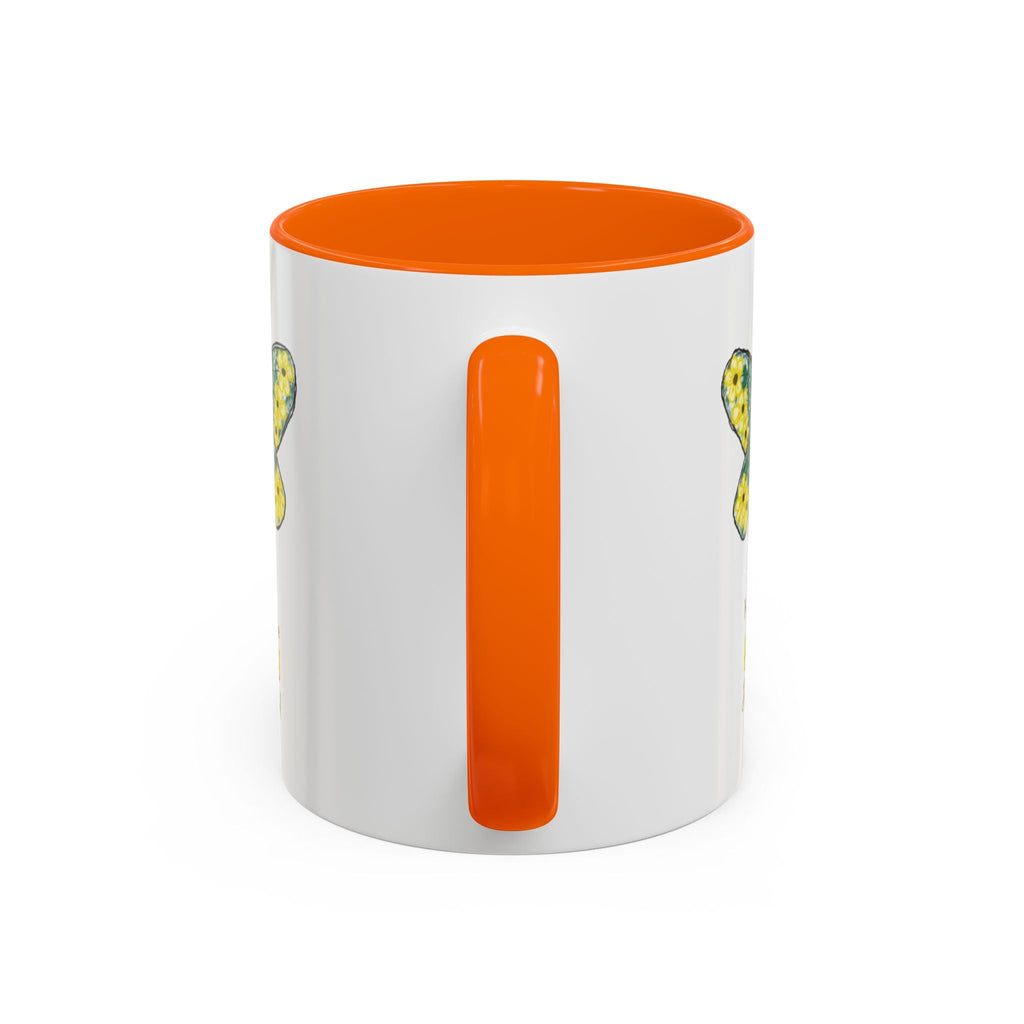 Bee Flower Two Tone Ceramic Coffee Mugs - Blue Cava