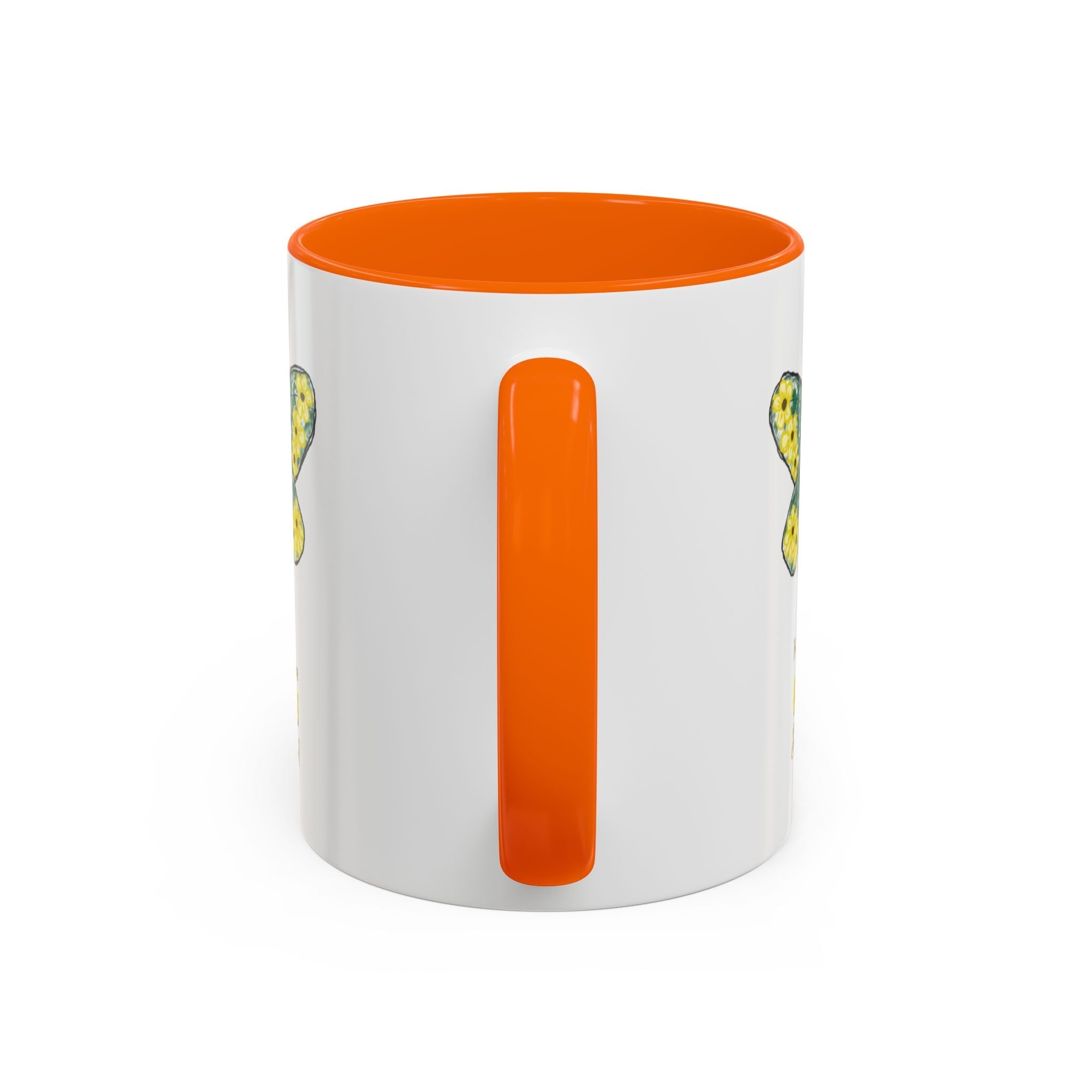 Bee Flower Two Tone Ceramic Coffee Mugs - Blue Cava