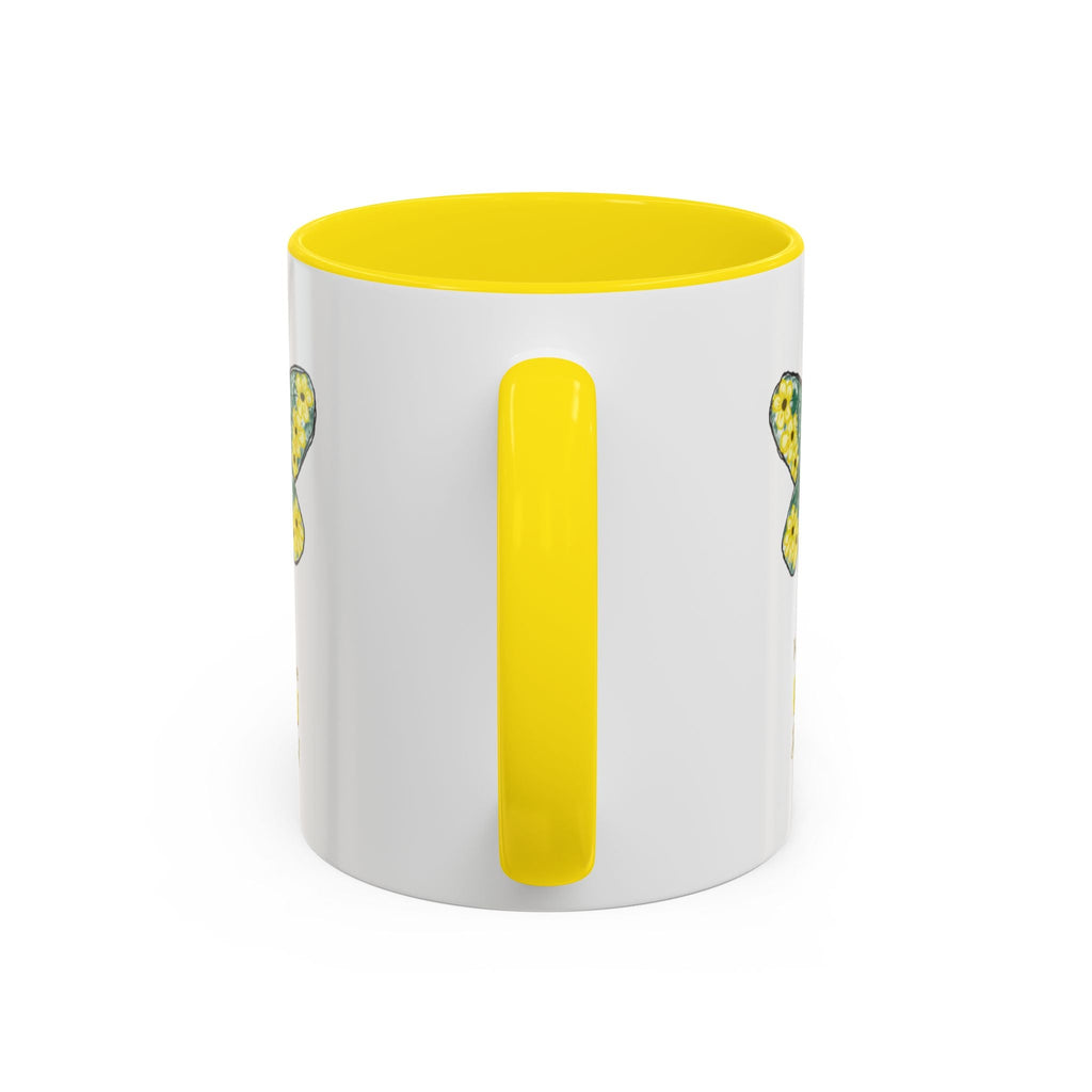 Bee Flower Two Tone Ceramic Coffee Mugs - Blue Cava