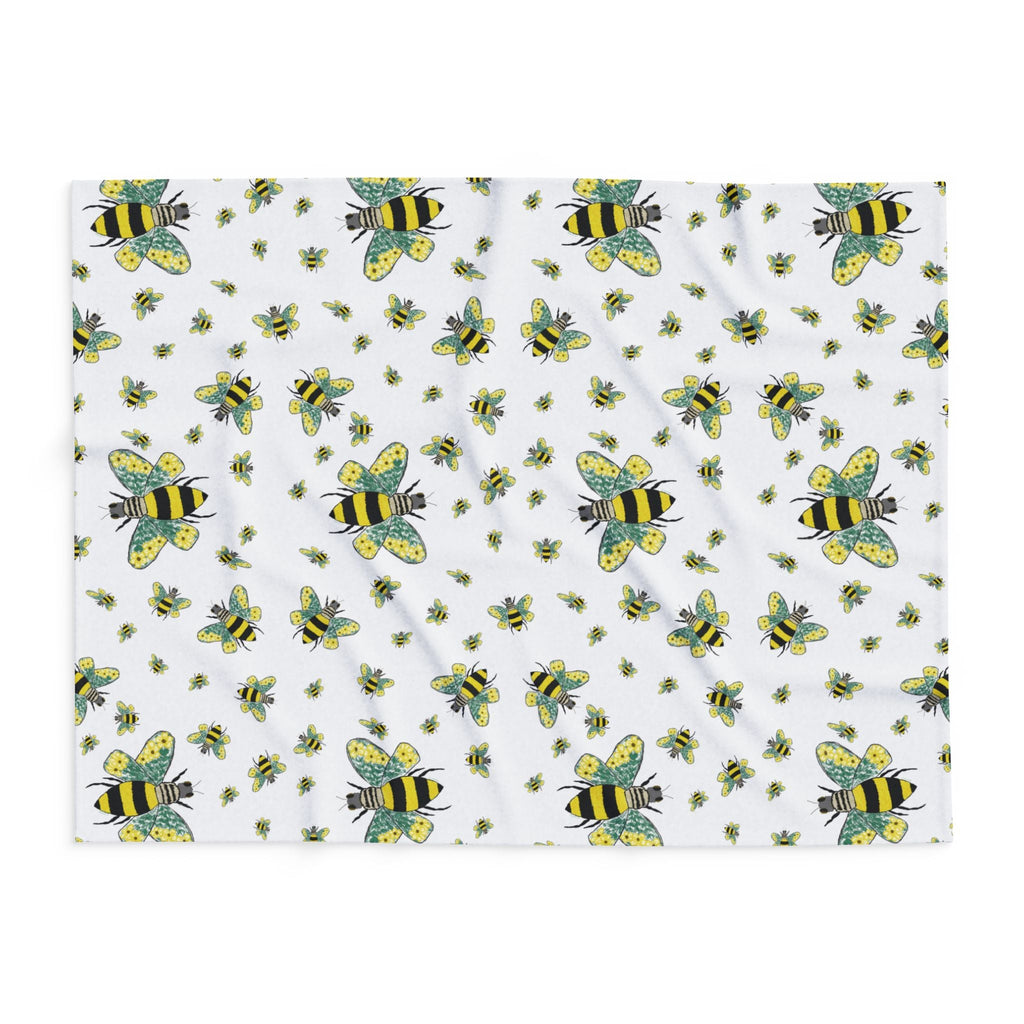 Bee - Themed Arctic Fleece Blankets - Blue Cava