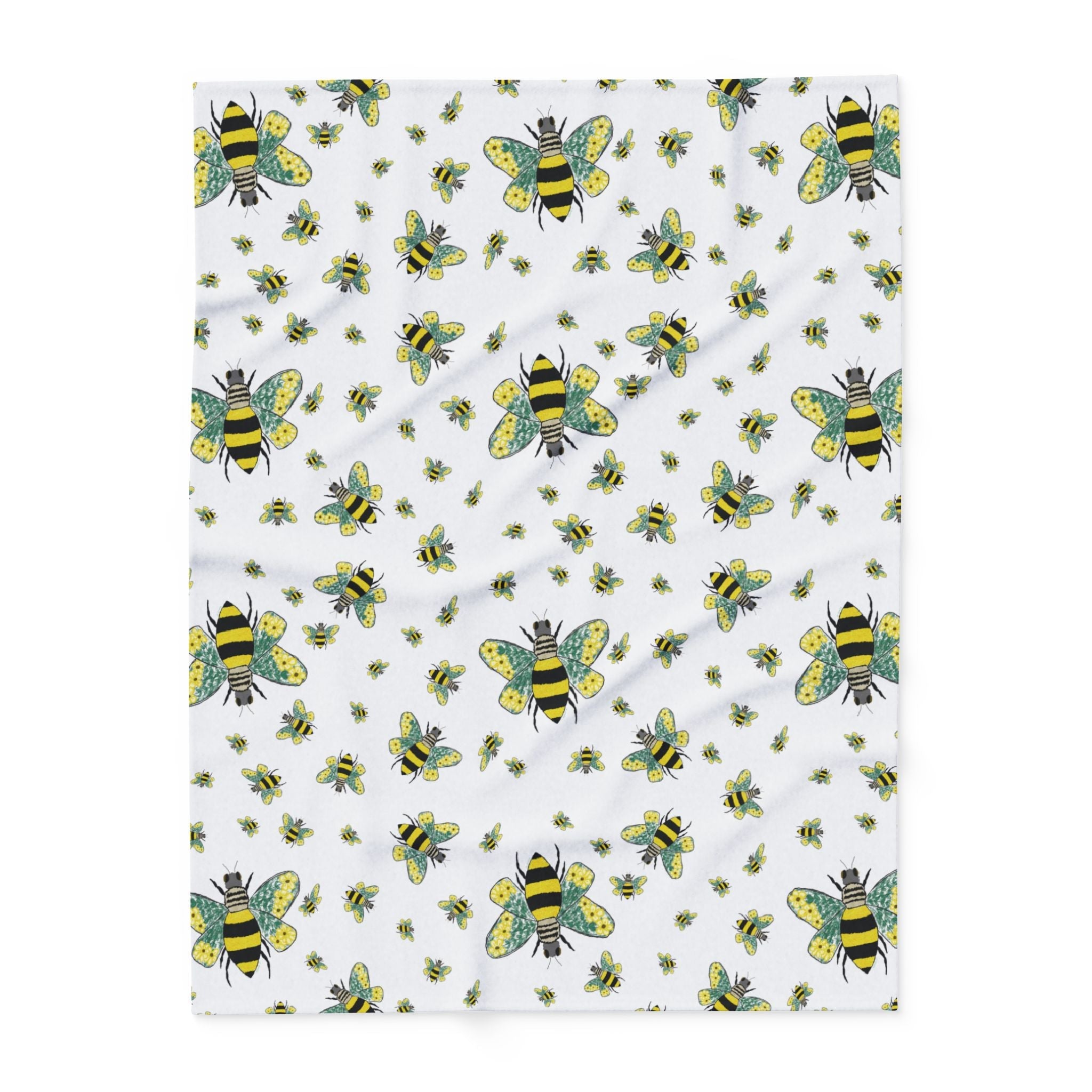 Bee - Themed Arctic Fleece Blankets - Blue Cava
