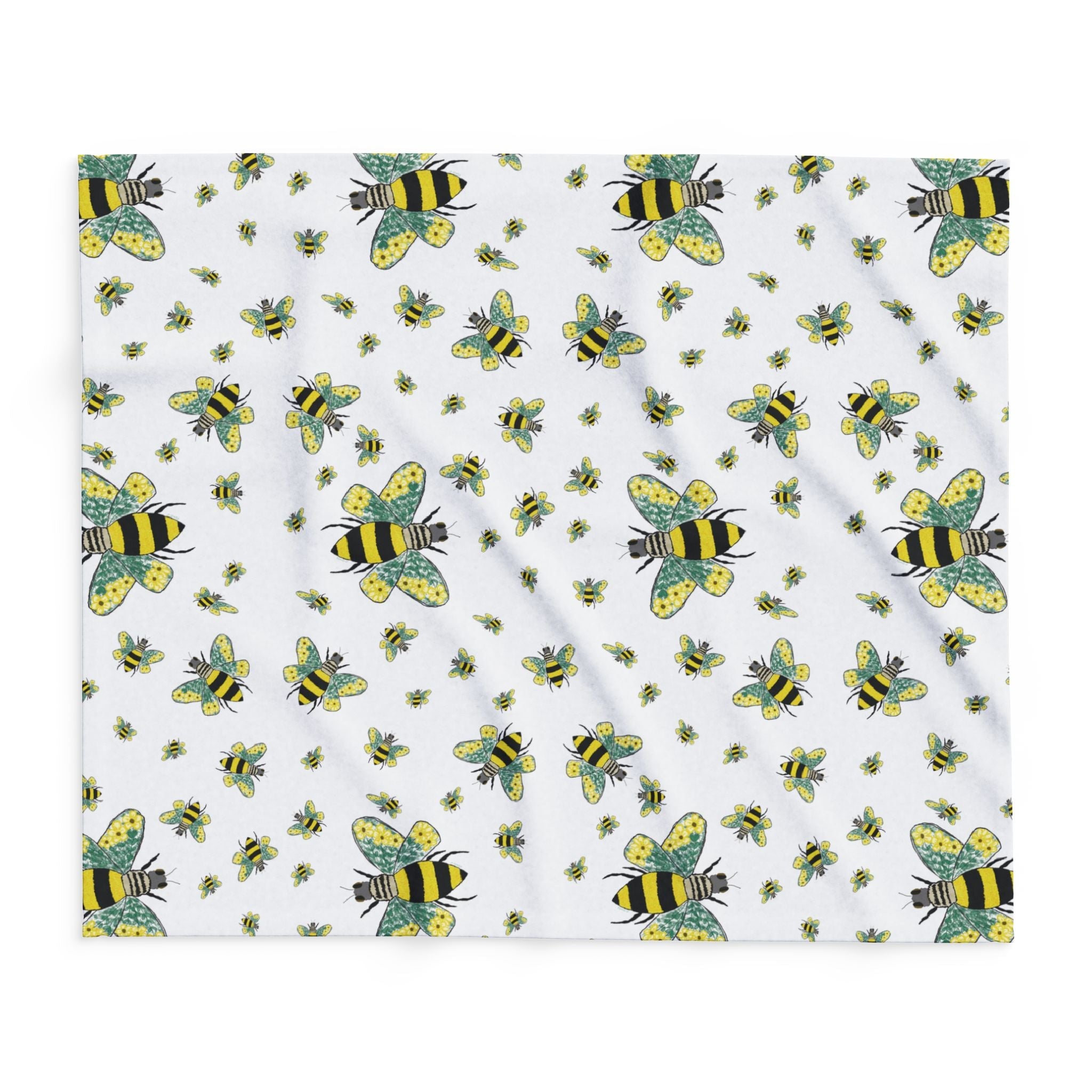 Bee - Themed Arctic Fleece Blankets - Blue Cava