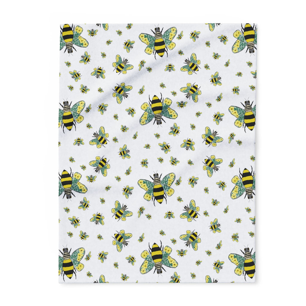 Bee - Themed Arctic Fleece Blankets - Blue Cava