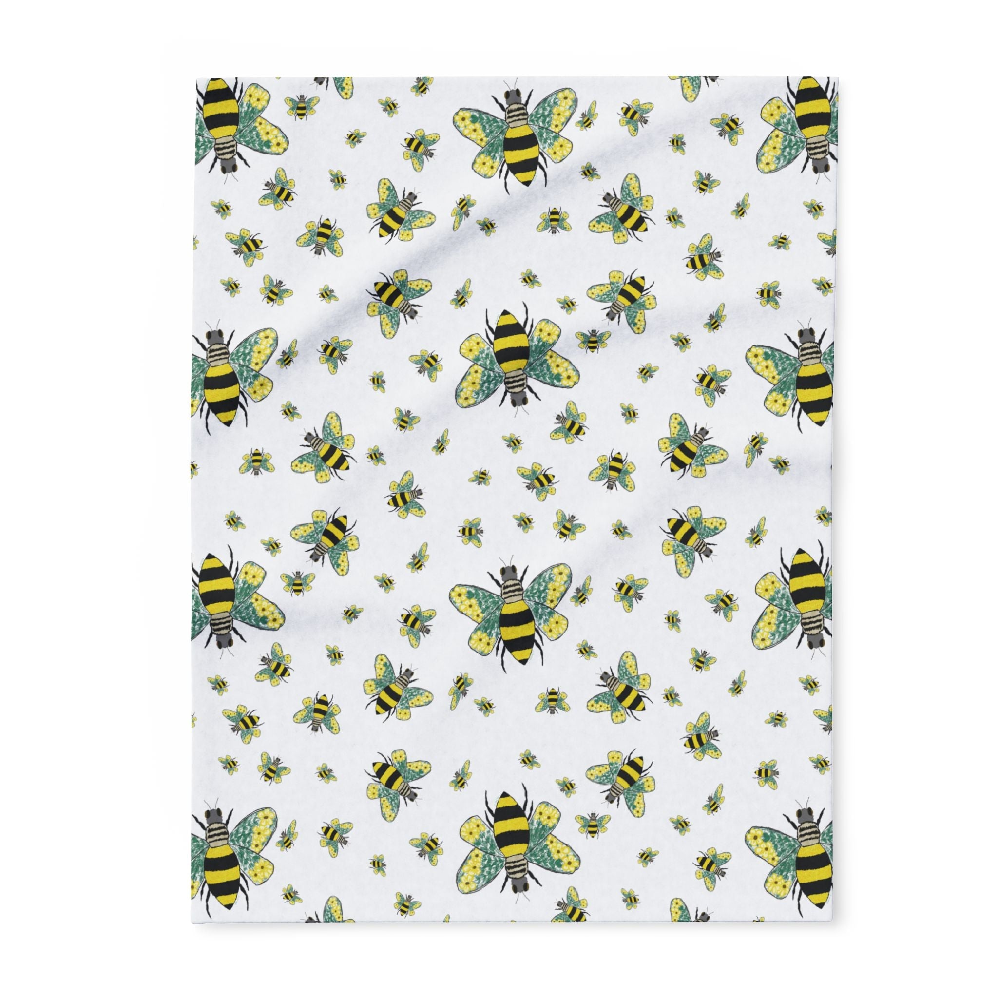Bee - Themed Arctic Fleece Blankets - Blue Cava