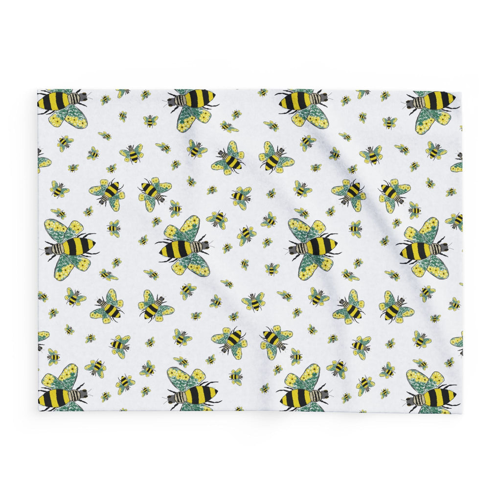 Bee - Themed Arctic Fleece Blankets - Blue Cava