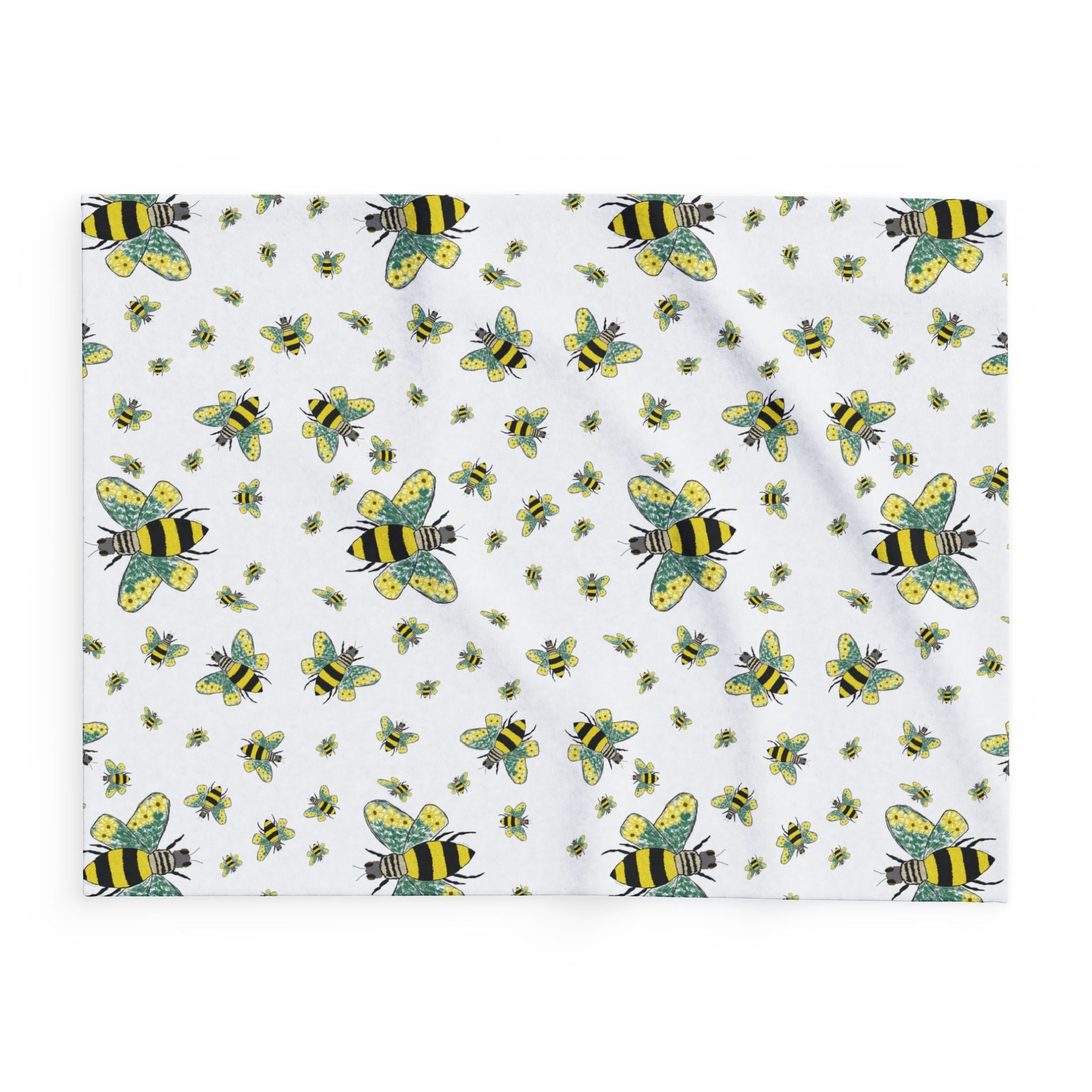 Bee - Themed Arctic Fleece Blankets - Blue Cava