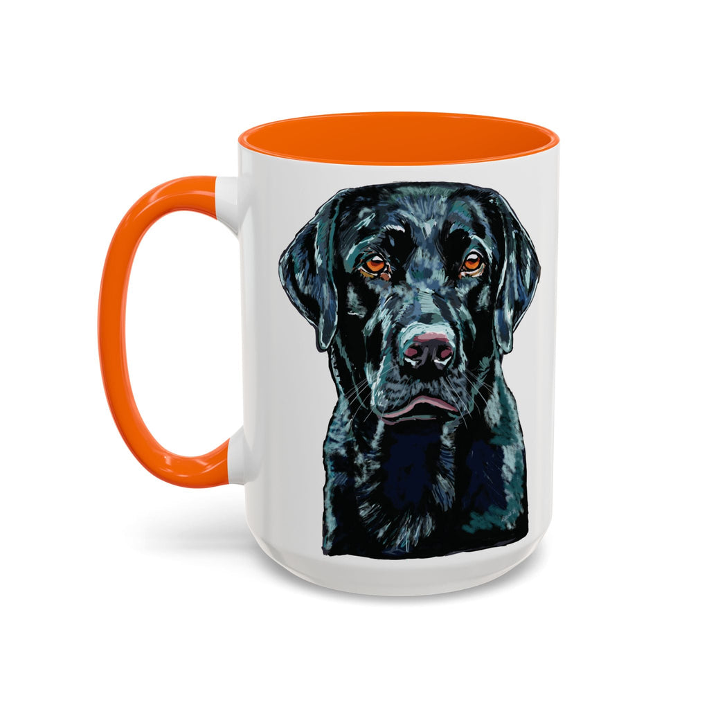 Black Labrador Two Tone Ceramic Coffee Mug - Blue Cava