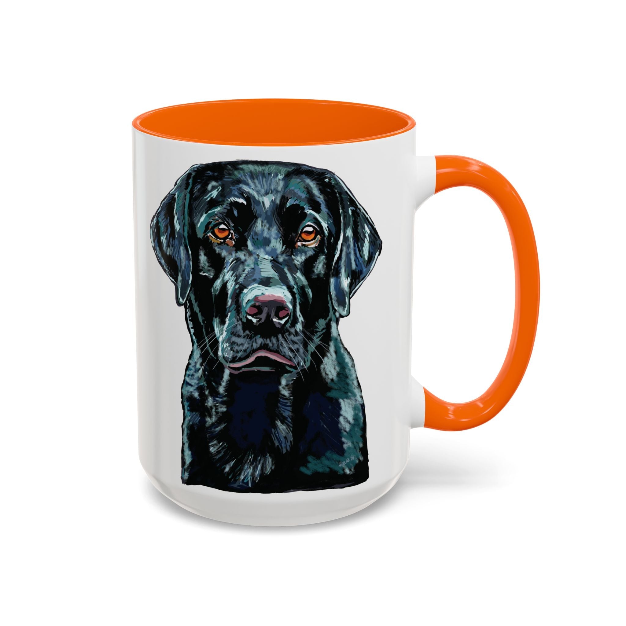 Black Labrador Two Tone Ceramic Coffee Mug - Blue Cava