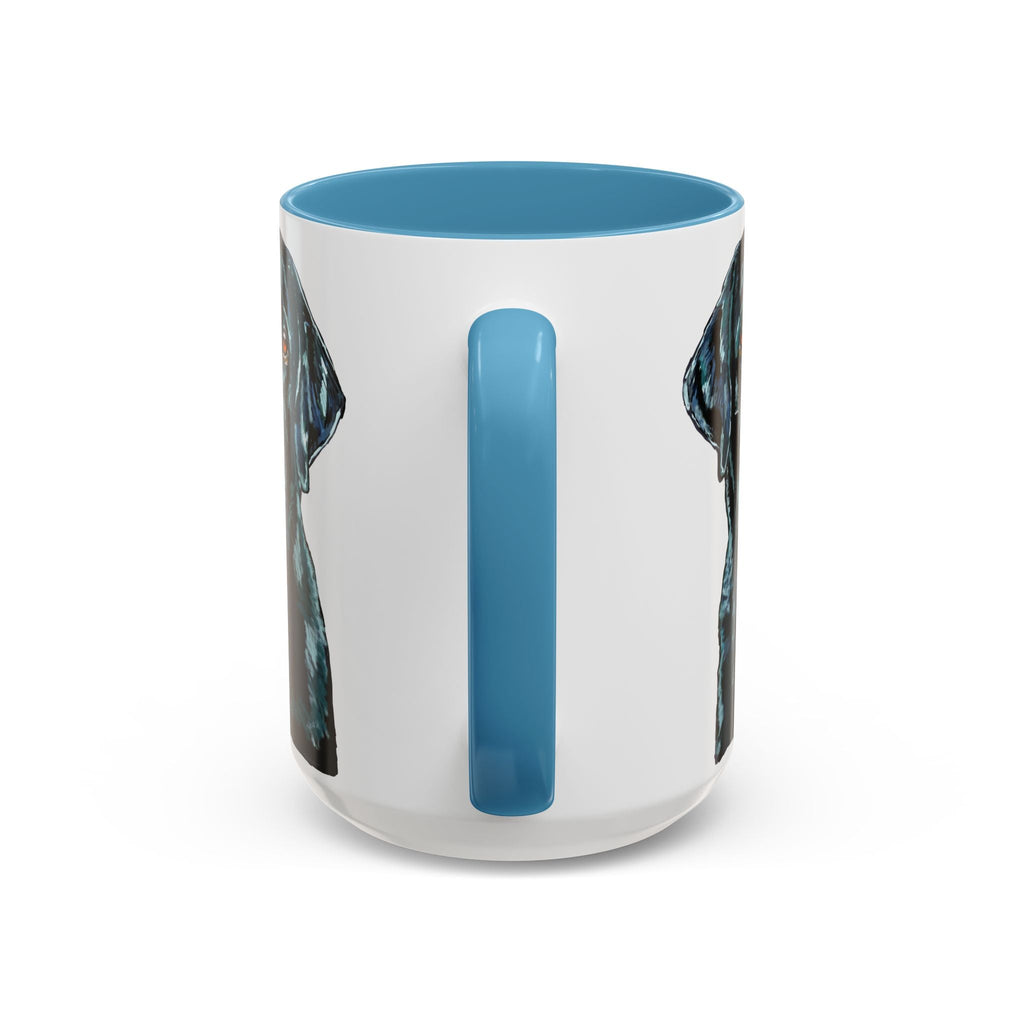 Black Labrador Two Tone Ceramic Coffee Mug - Blue Cava