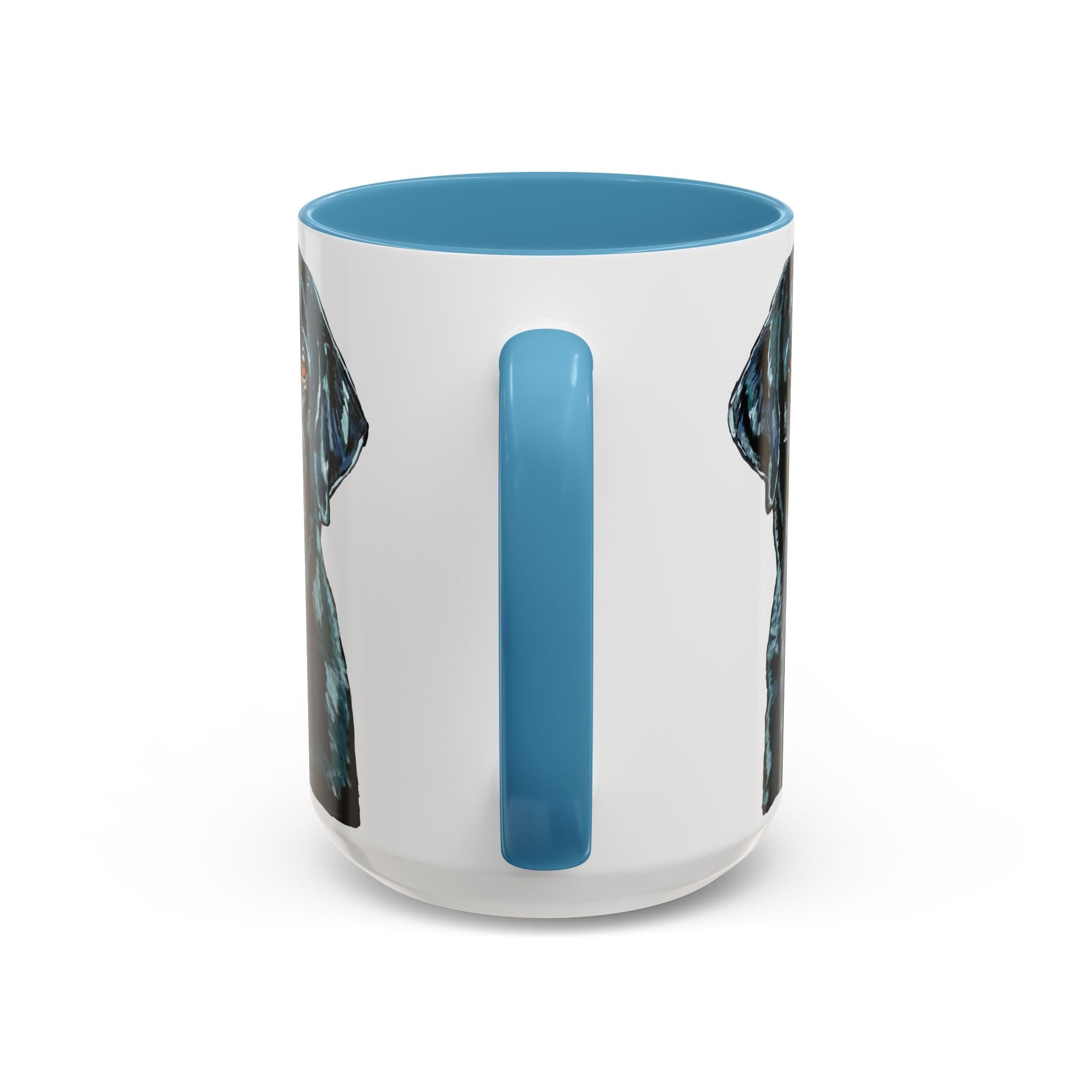 Black Labrador Two Tone Ceramic Coffee Mug - Blue Cava