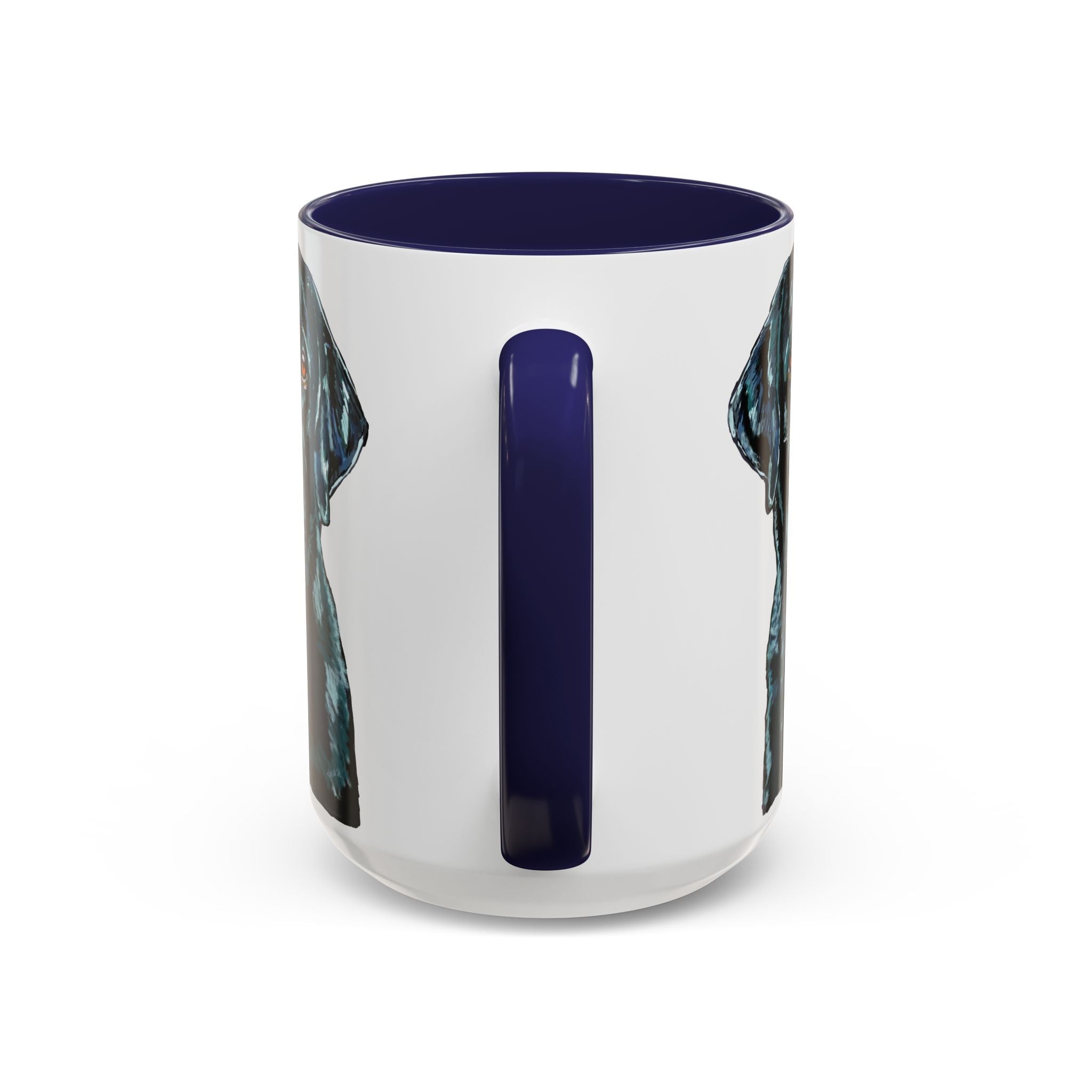 Black Labrador Two Tone Ceramic Coffee Mug - Blue Cava